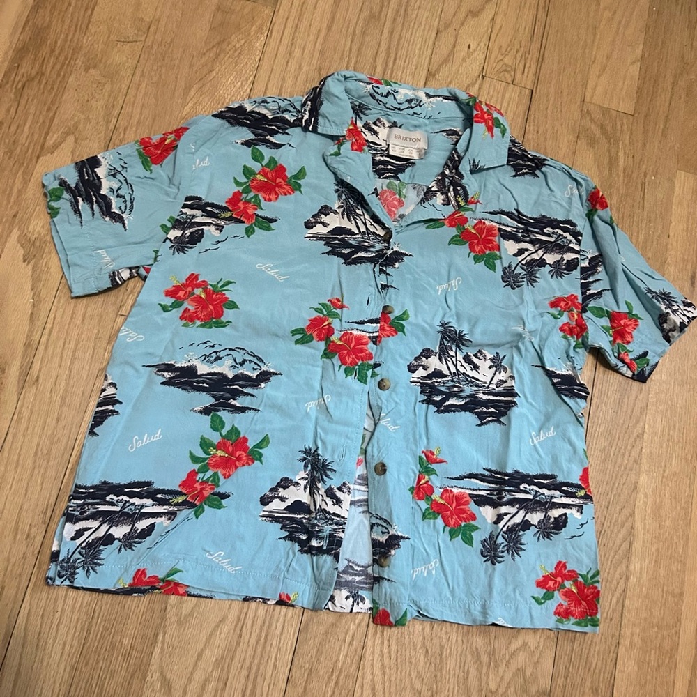 Brixton Blue and Red Casual Button Down Shirt